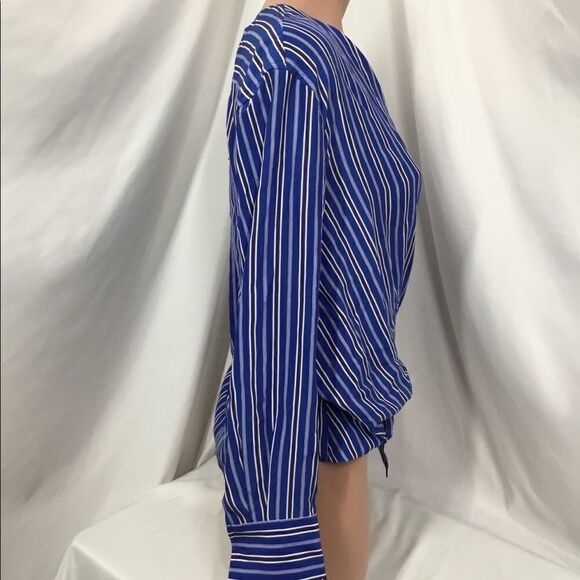 Rag & Bone Felix Stripe Silk Wrap Top C3 - Picture 4 of 6